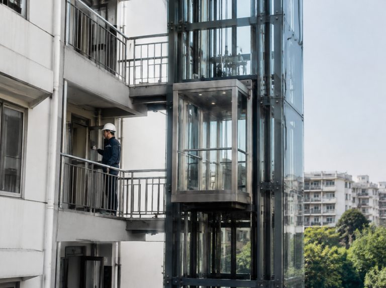 崇左旧楼加建观光电梯